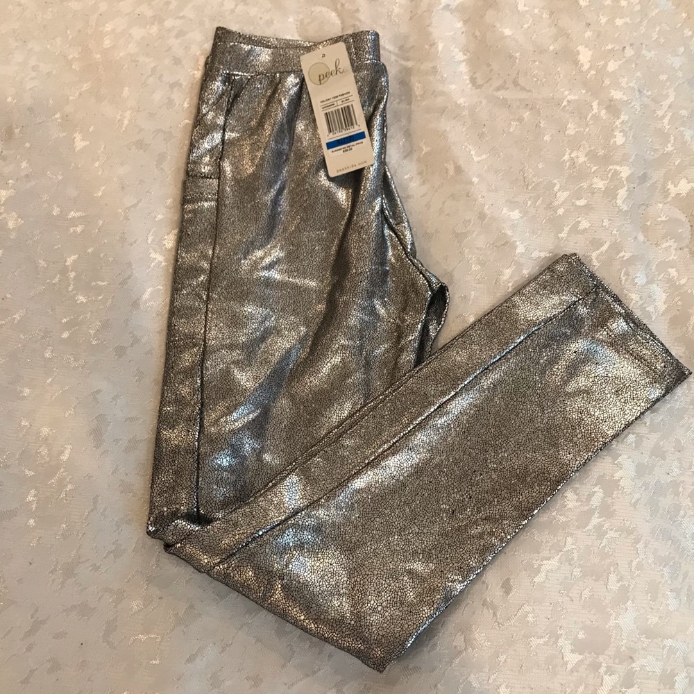 Shiny Silver Metallic Pants - Picture 2 of 3
